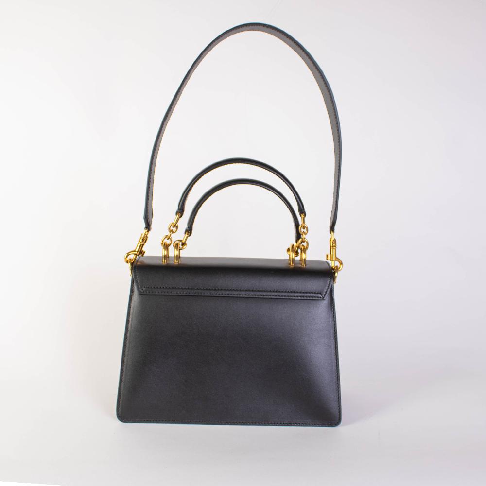 Black Leather Welcome Handbag - women
