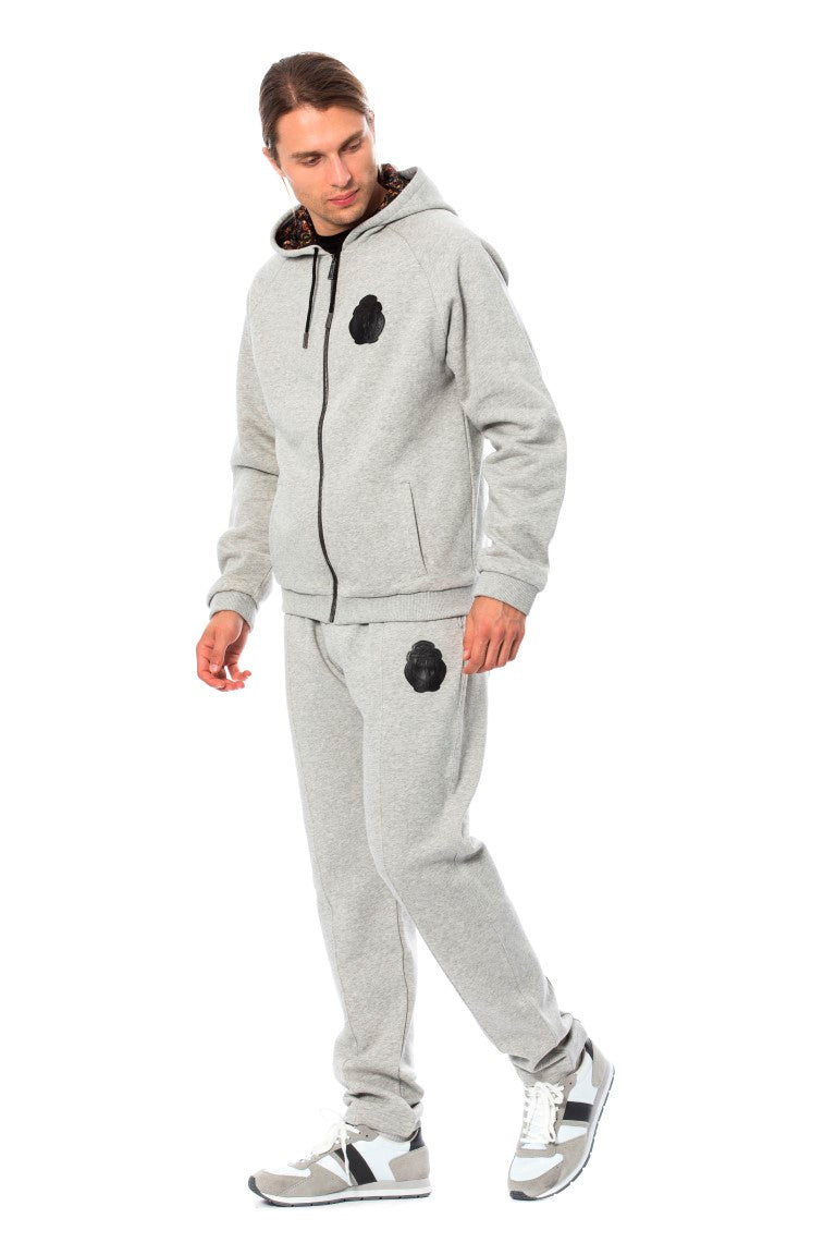 Gray Cotton Hooded Sweatsuit - 4xl