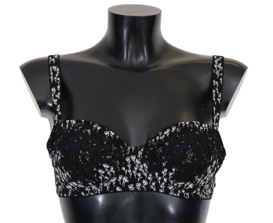 Black Silk White Lace Stretch Underwear Bra - it2-s
