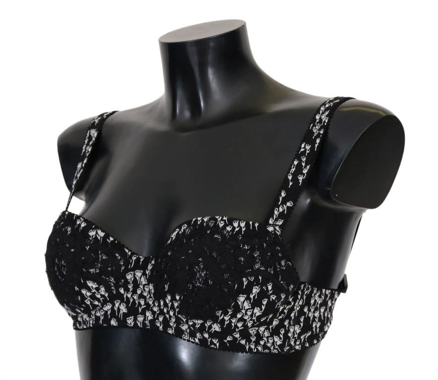Black Silk White Lace Stretch Underwear Bra - it2-s