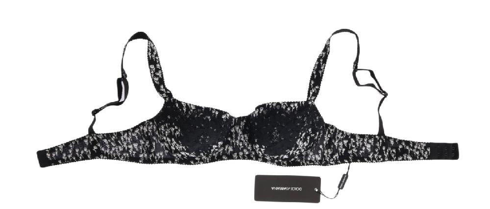 Black Silk White Lace Stretch Underwear Bra - it2-s