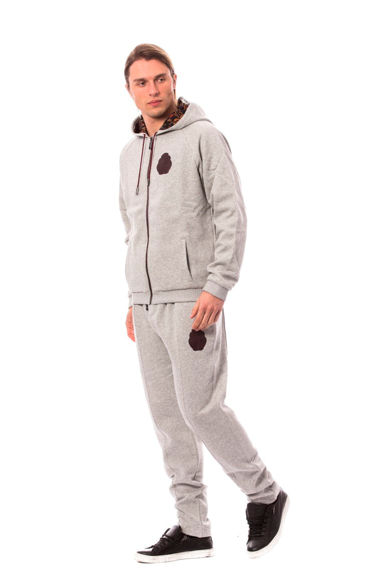 Gray Cotton Hooded Sweatsuit - 3xl
