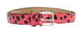 Pink Polka Snakeskin Silver Buckle Belt - 65-cm-26-inches
