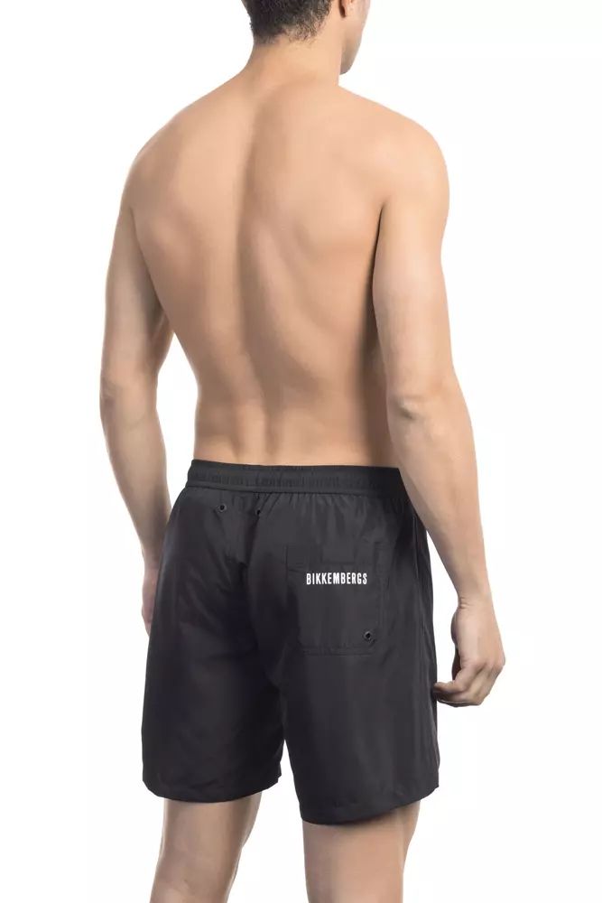 Black Polyester Swimwear - l