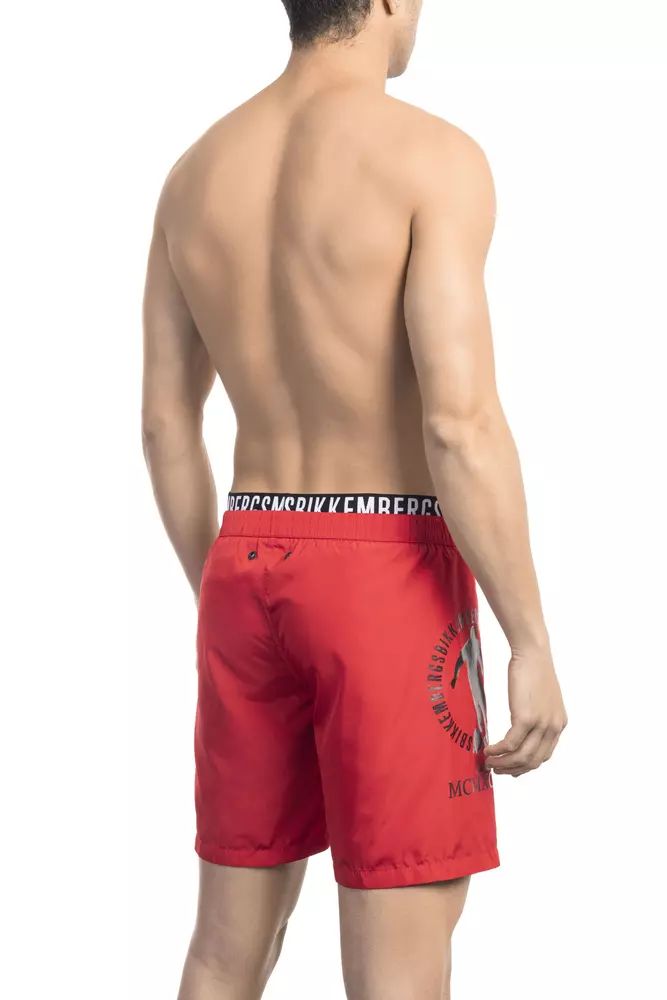 Red Polyester Swimwear - m