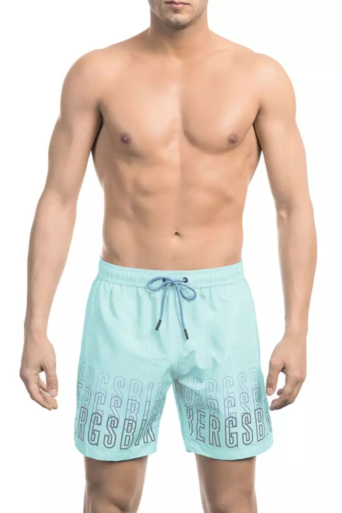 Light Blue Polyester Swimwear - l