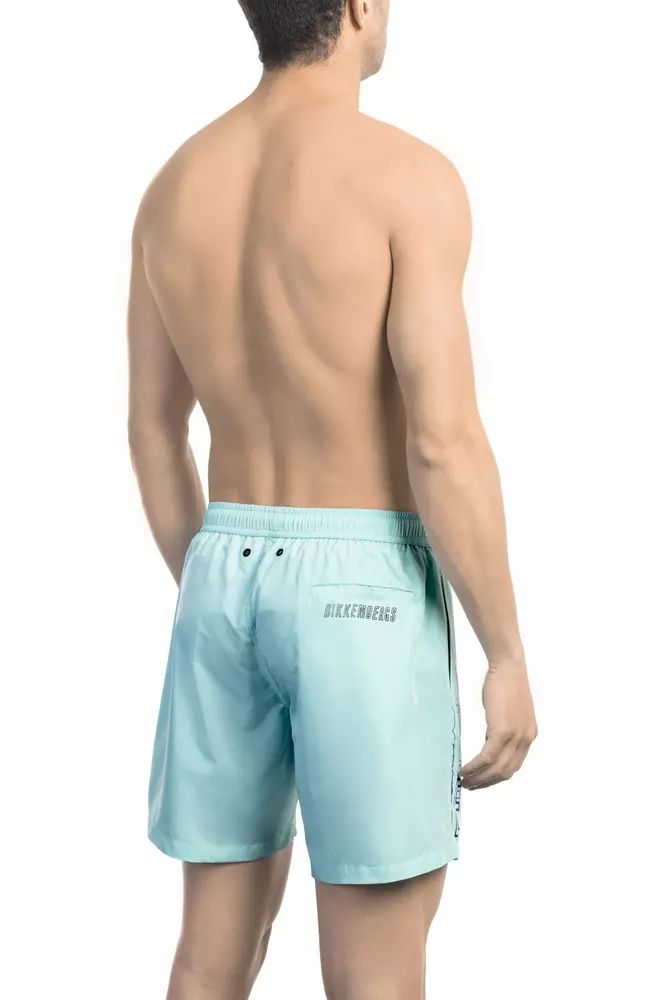 Light Blue Polyester Swimwear - l