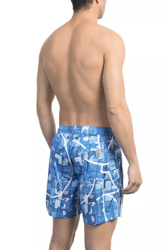 Light Blue Polyester Swimwear - xxl