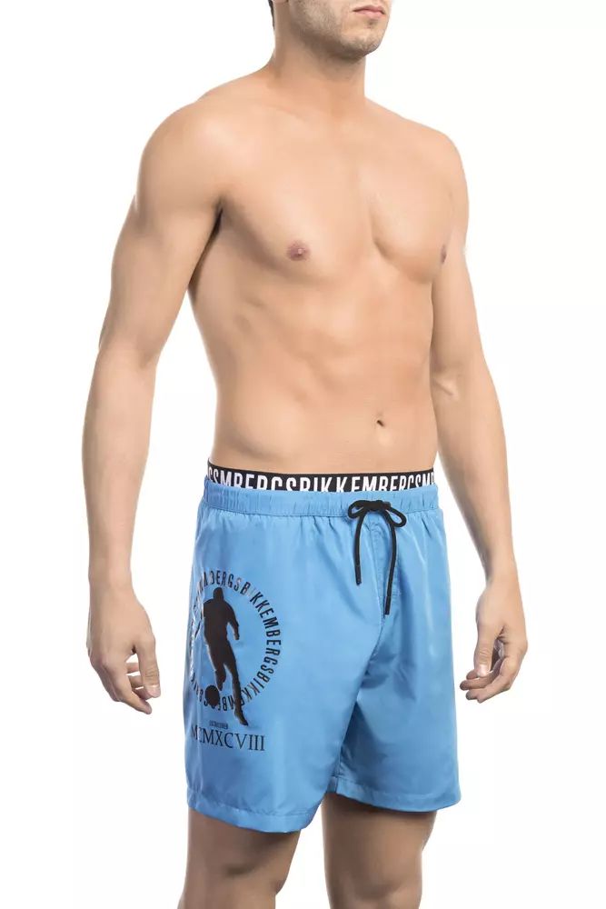 Light Blue Polyester Swimwear - xl