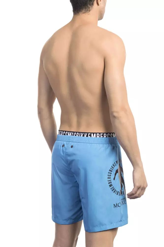 Light Blue Polyester Swimwear - l