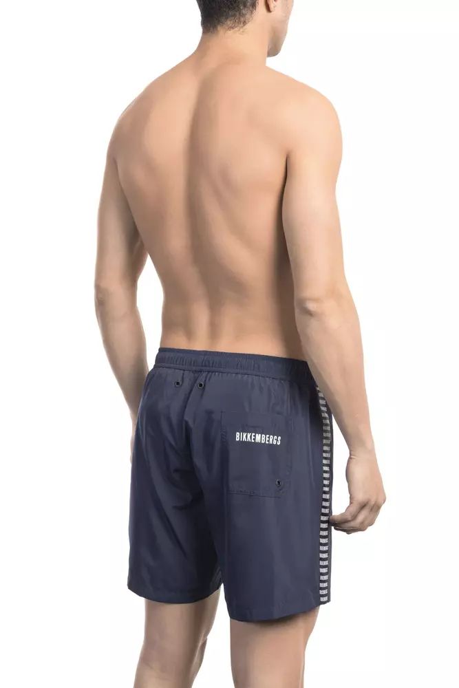 Blue Polyester Swimwear - l