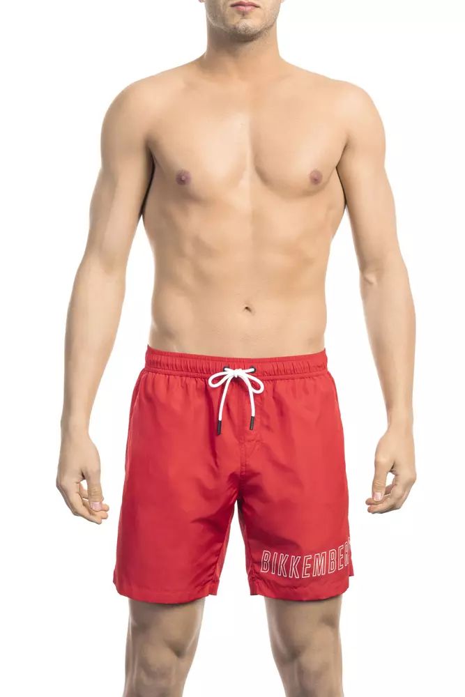 Red Polyester Swimwear - m