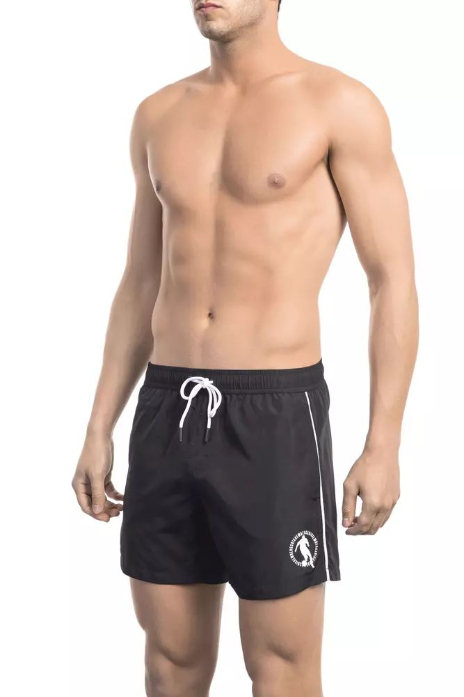 Black Polyester Swimwear - l