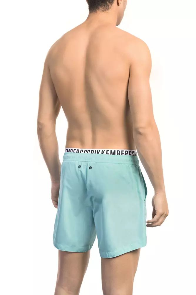 Light Blue Polyester Swimwear - xxl