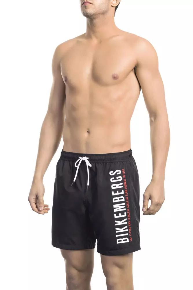 Black Polyester Swimwear - l