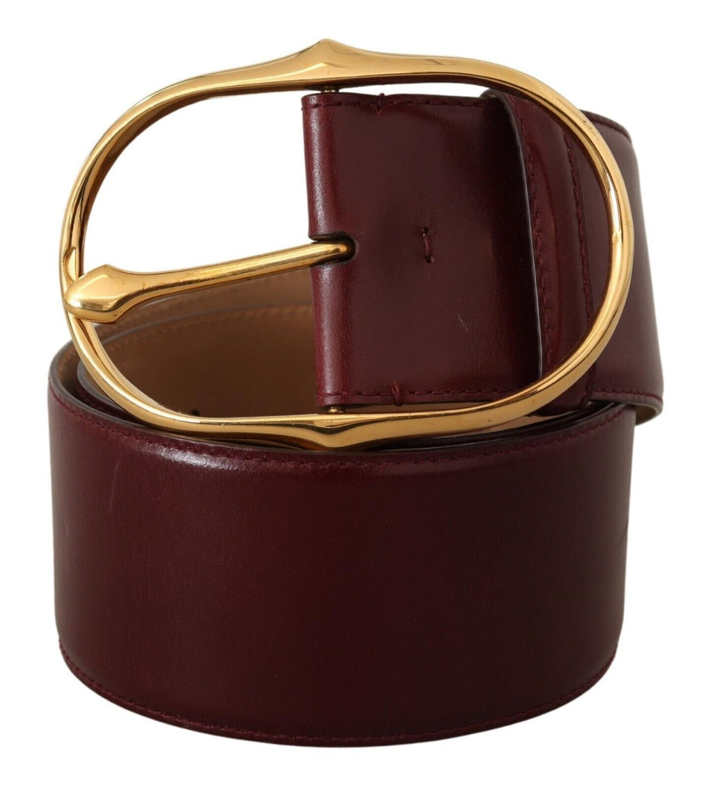 Dark Brown Leather Gold Metal Buckle Belt - 75-cm-30-inches