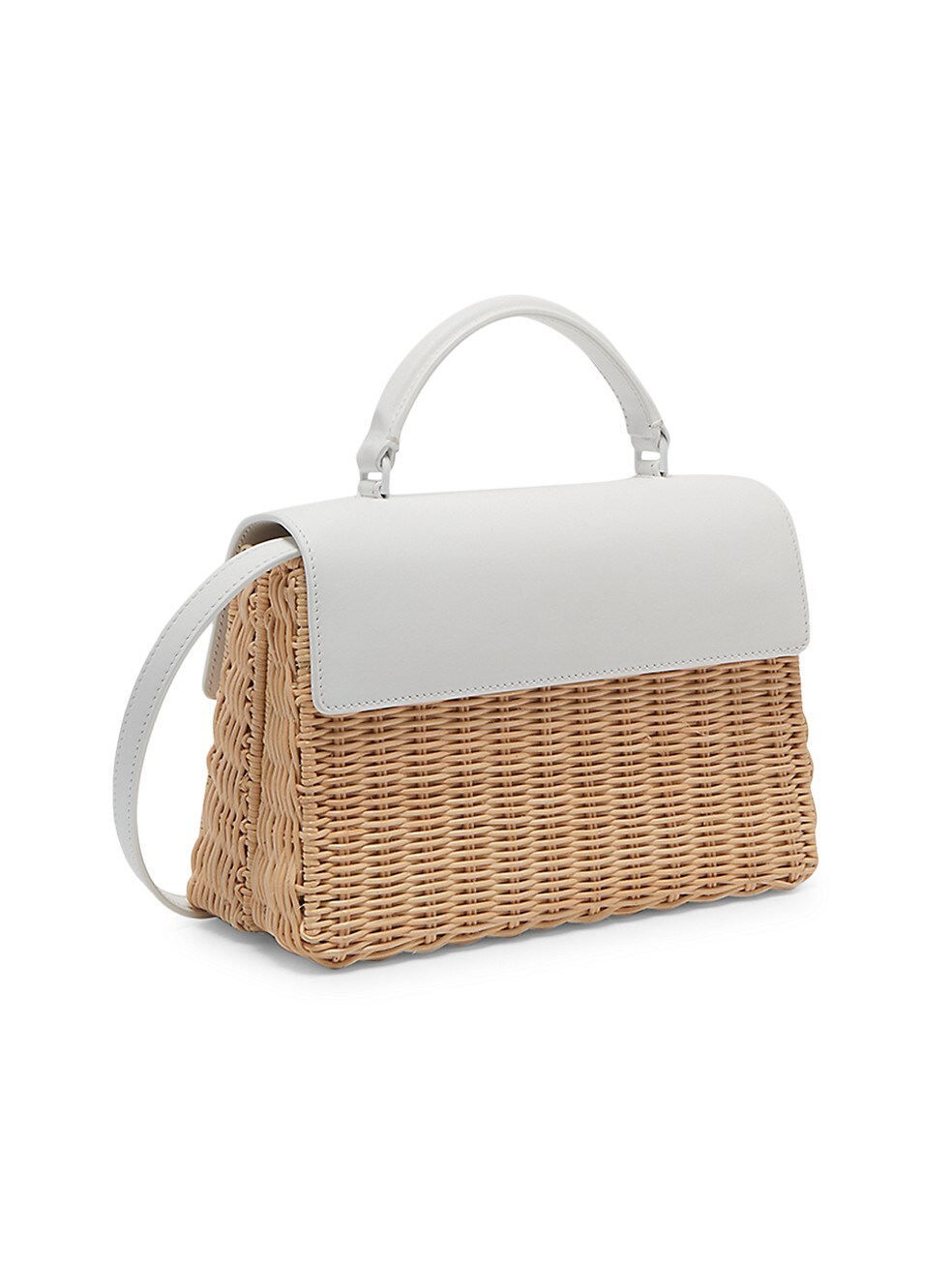 Jitney Off-White Tote Bag in Straw and Leather - women