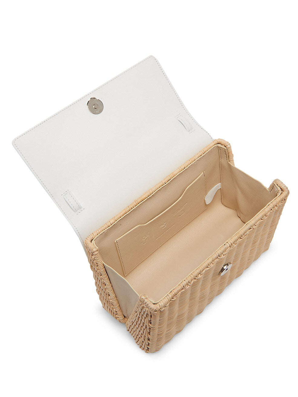 Jitney Off-White Tote Bag in Straw and Leather - women