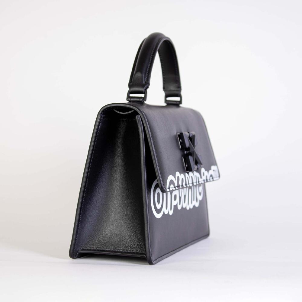 Jitney Off-White Tote Bag in Black - women