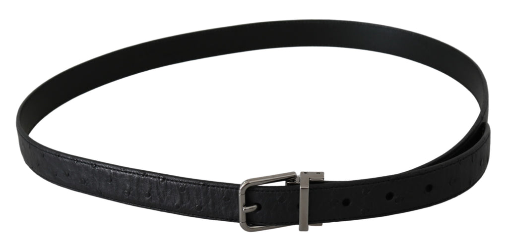 Black Exotic Skin Pattern Silver Buckle Belt - 90-cm-36-inches