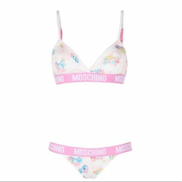 White My Little Pony Bra Briefs Set Two Piece Bikini - it38-xs