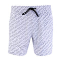 Printed White Boxer Swim short - l