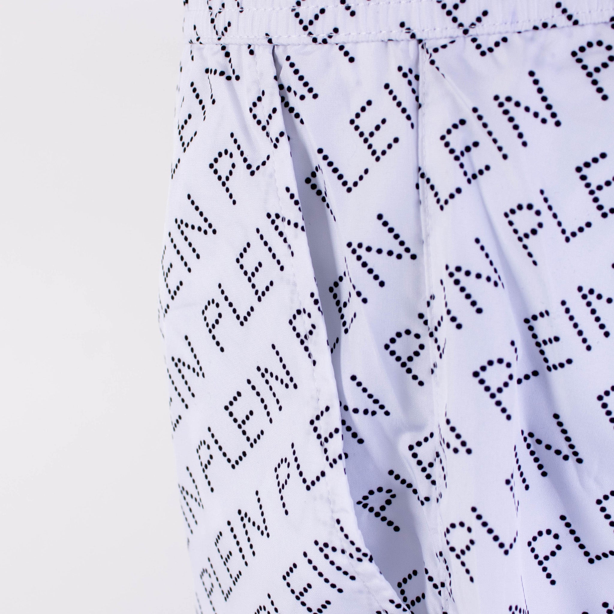 Printed White Boxer Swim short - l