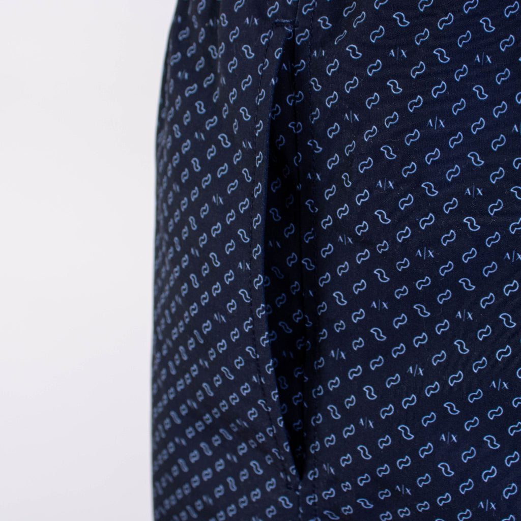 Blue Micro Print Swim Shorts - it48-m