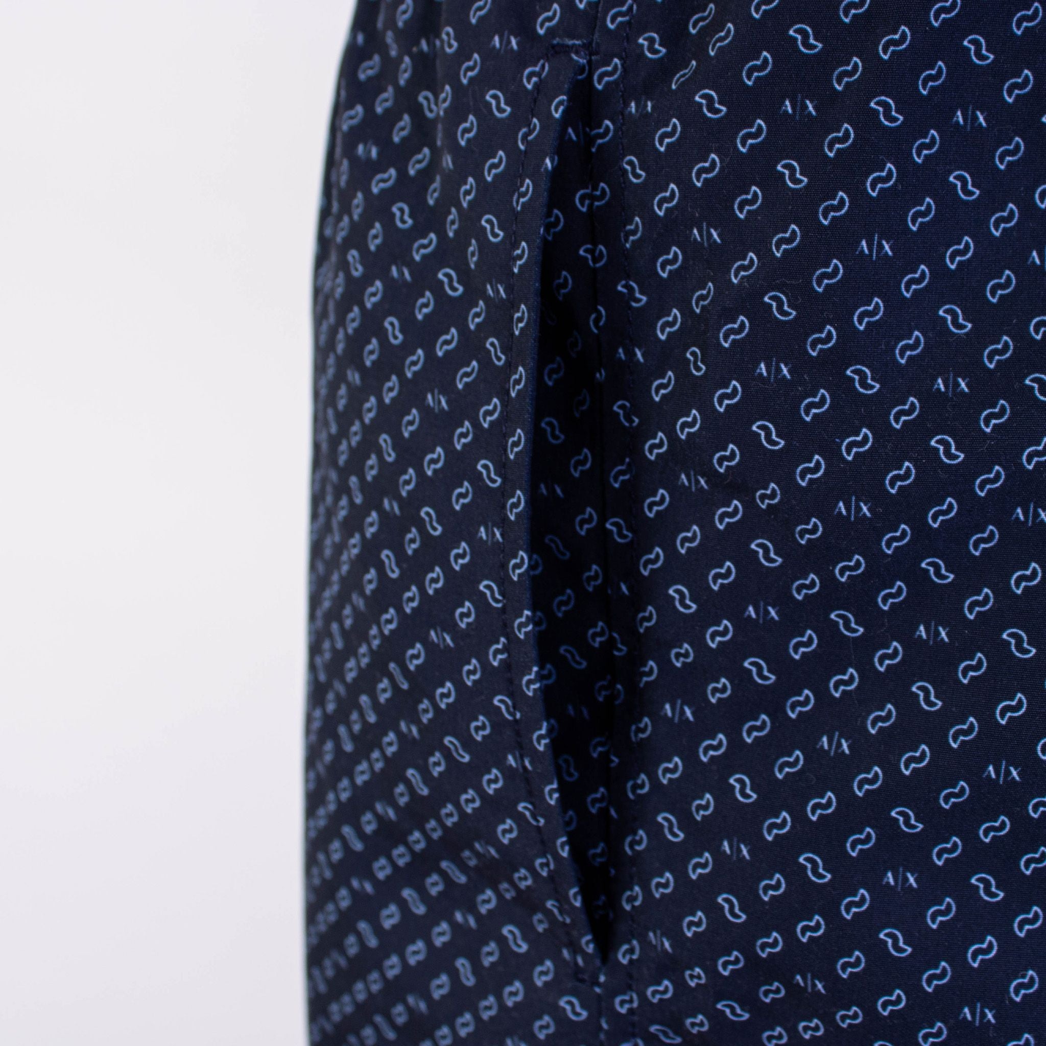 Blue Micro Print Swim Shorts - it48-m