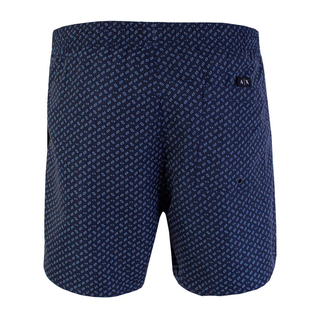 Blue Micro Print Swim Shorts - it48-m