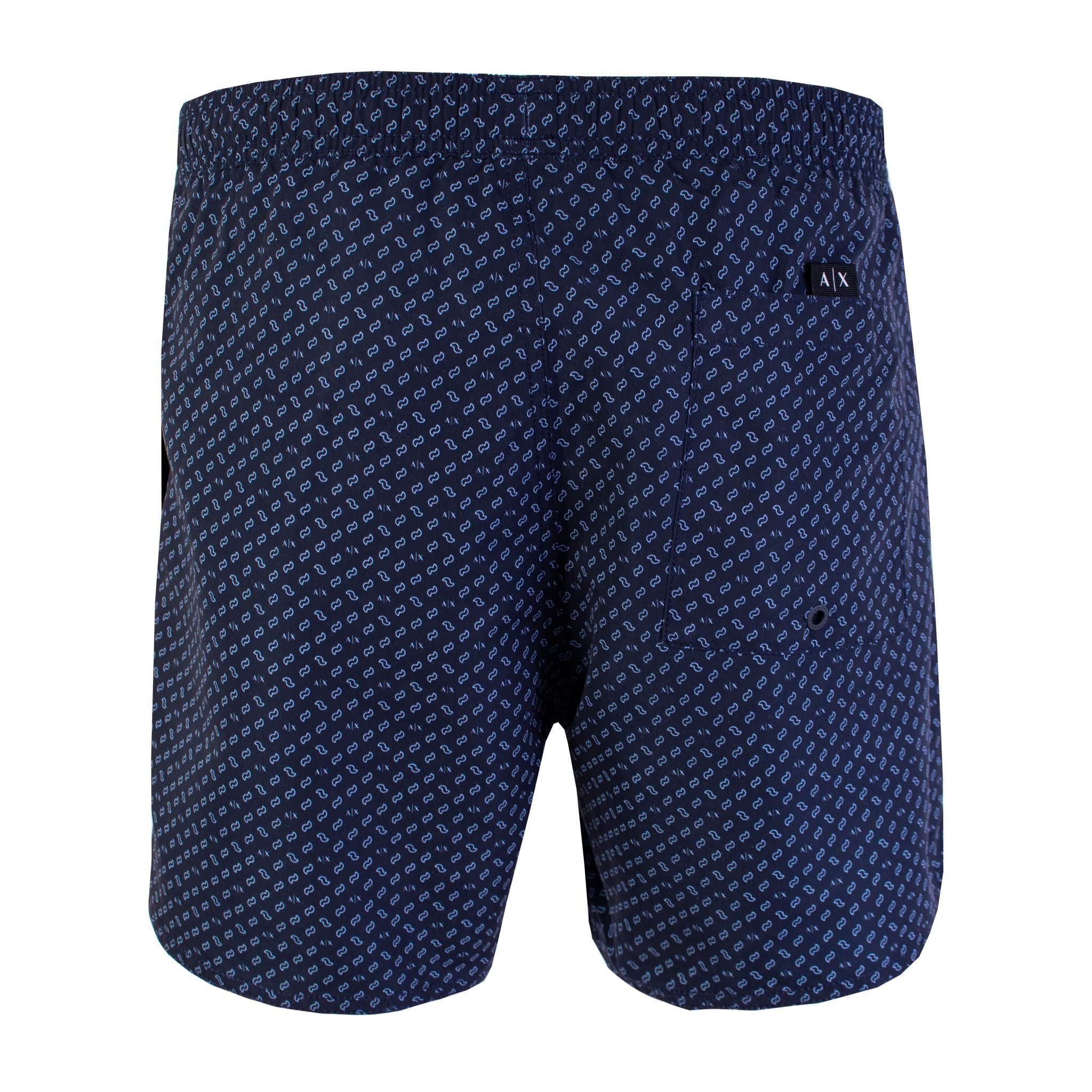 Blue Micro Print Swim Shorts - it48-m