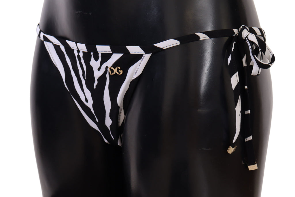 Black White Zebra Swimsuit Bikini Bottom Swimwear - it4-l