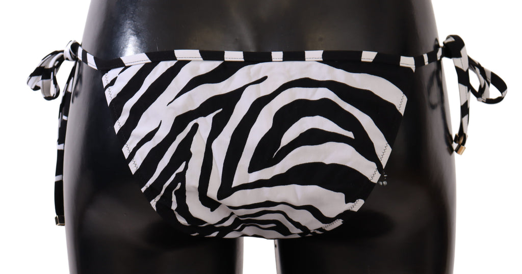 Black White Zebra Swimsuit Bikini Bottom Swimwear - it4-l