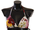 White Floral Print Swimsuit Bikini Top Swimwear - it2-s