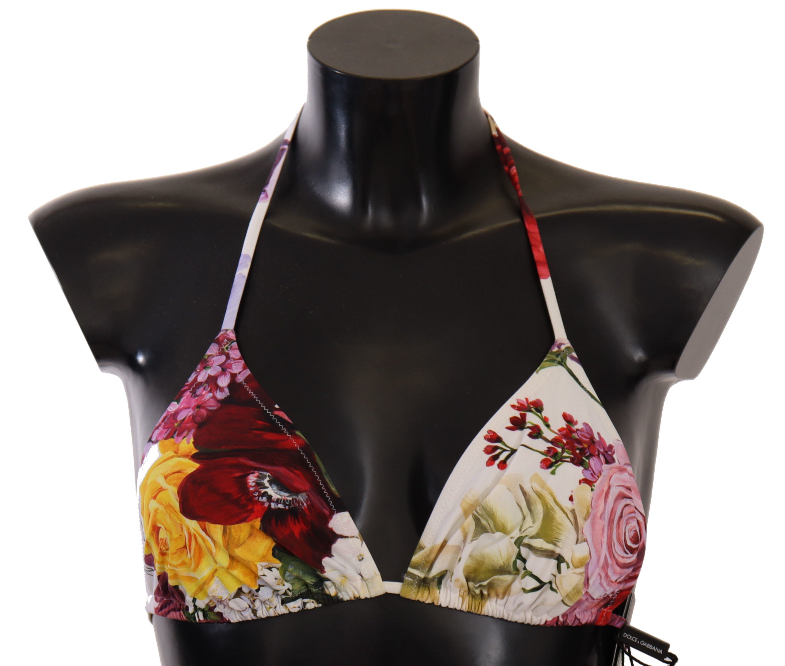 White Floral Print Swimsuit Bikini Top Swimwear - it2-s