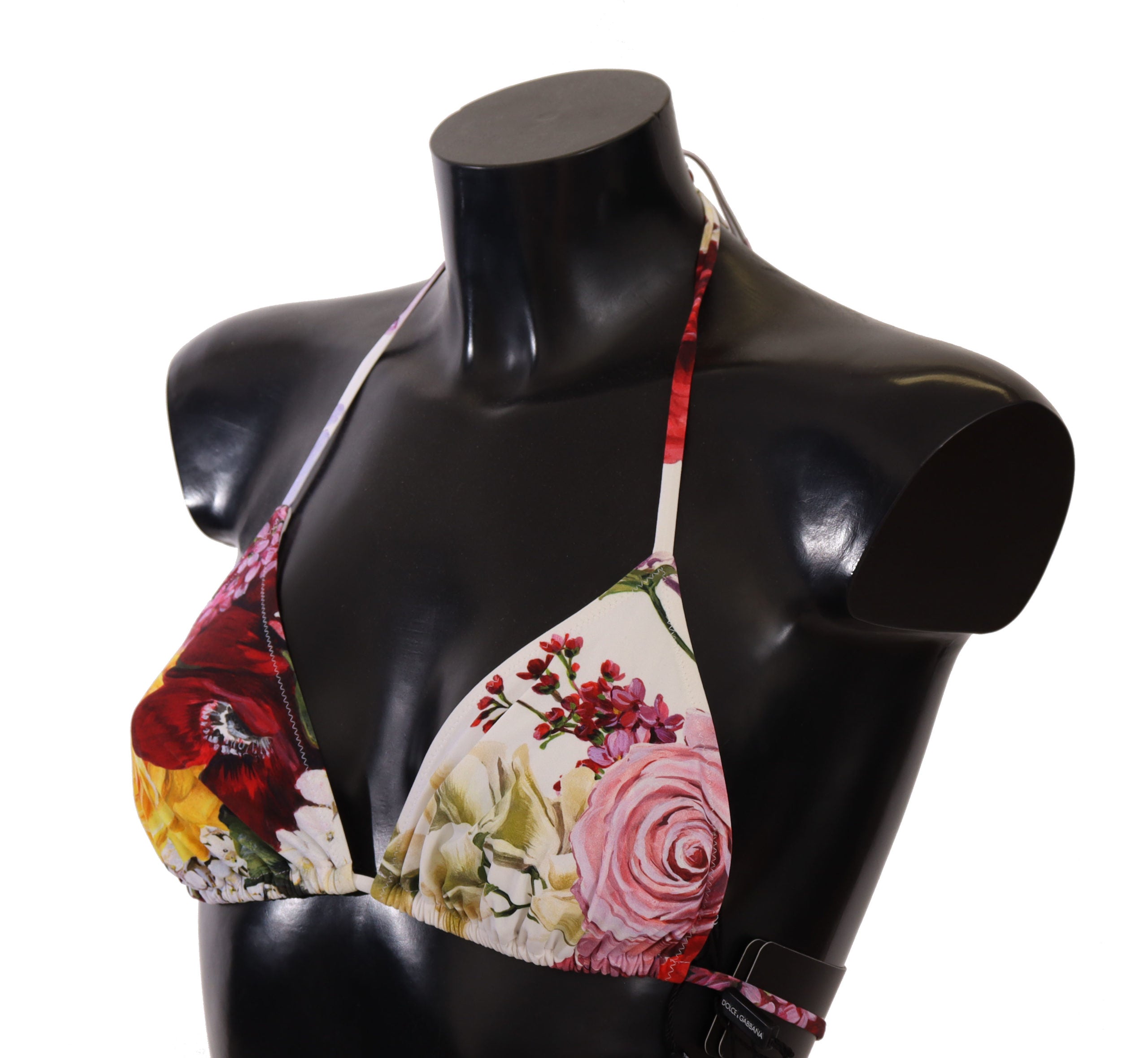 White Floral Print Swimsuit Bikini Top Swimwear - it2-s