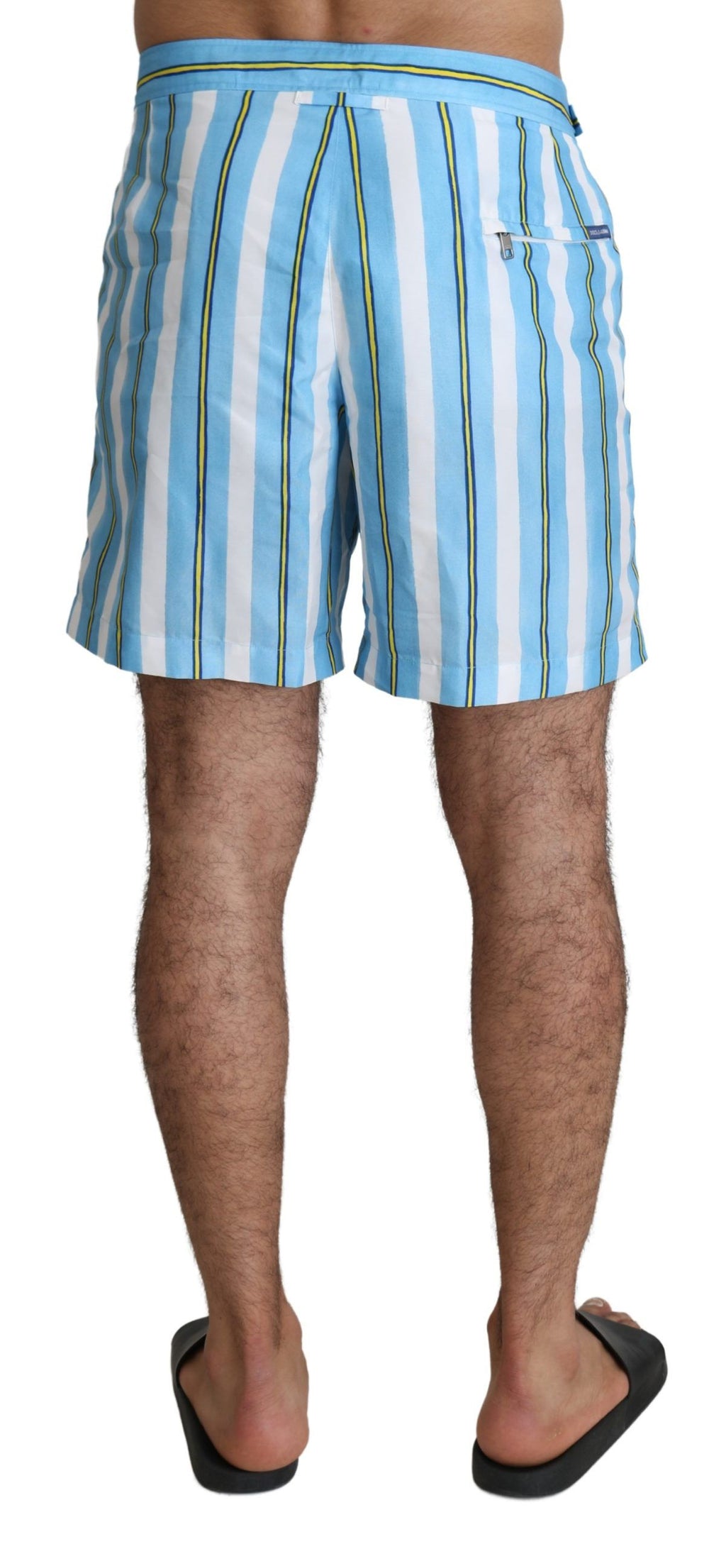Blue Striped Beachwear Men Swimshorts - it7-xl