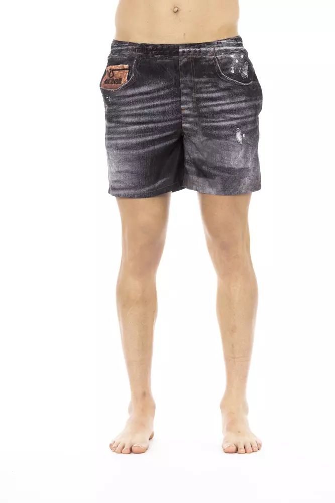 Black Polyester Swimwear - l