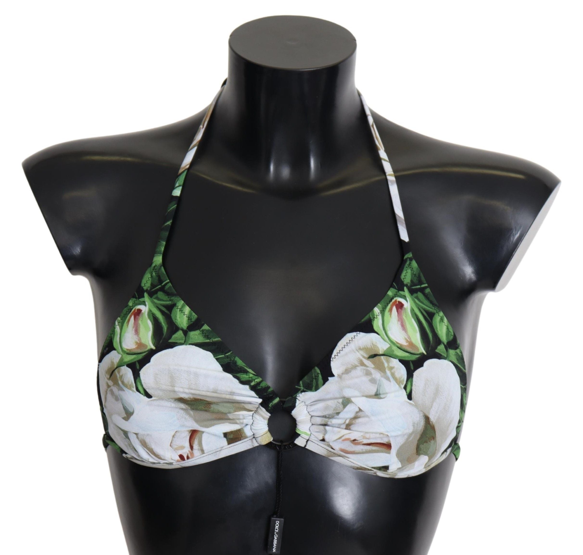 Multicolor Floral Print Halter Swimwear Bikini Top - it-xs