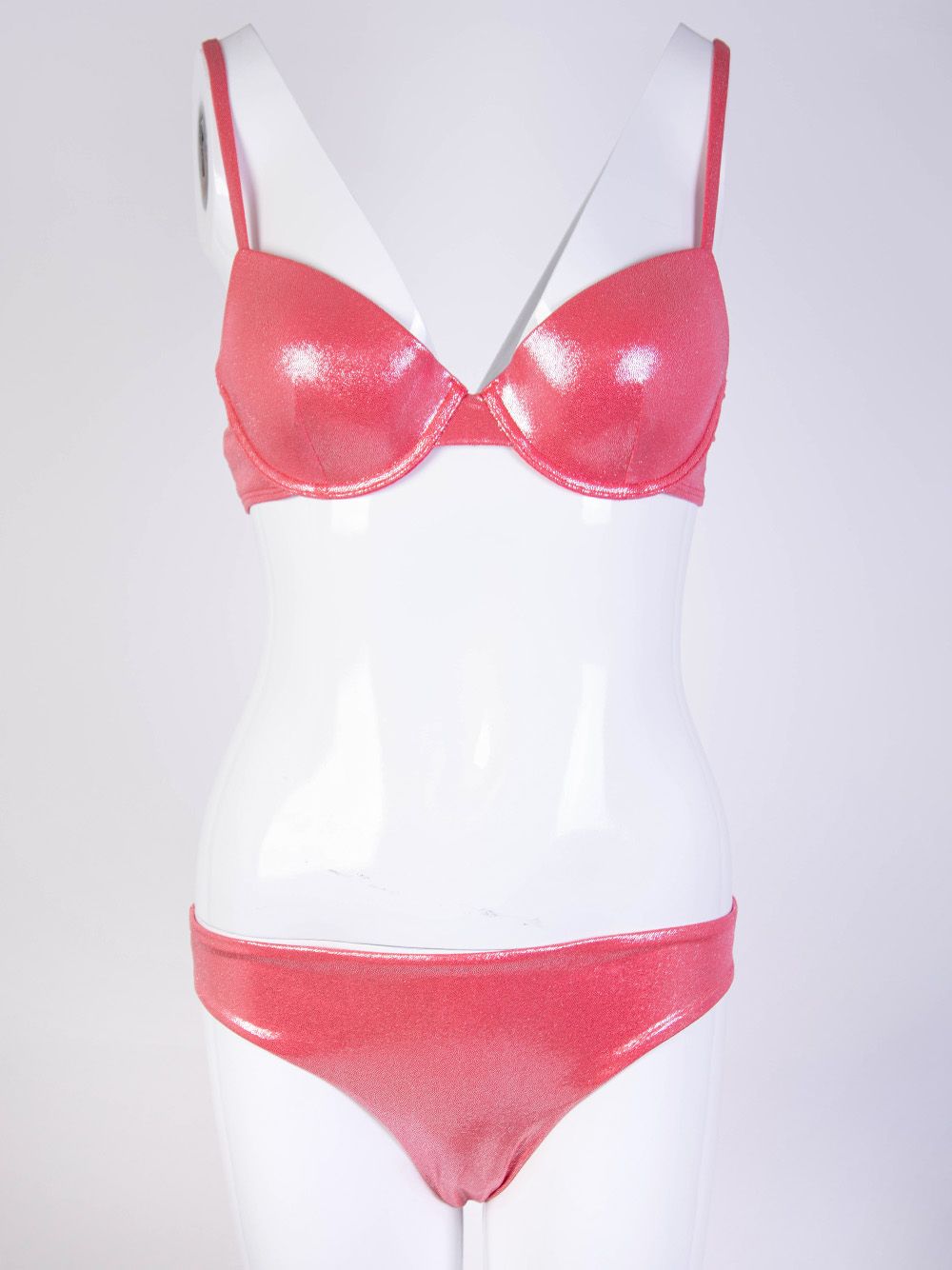 Pink Lurex Underwire Triangle Bikini - s-40