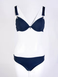 Underwire Bikini Triangle Bikini In Black - s-40
