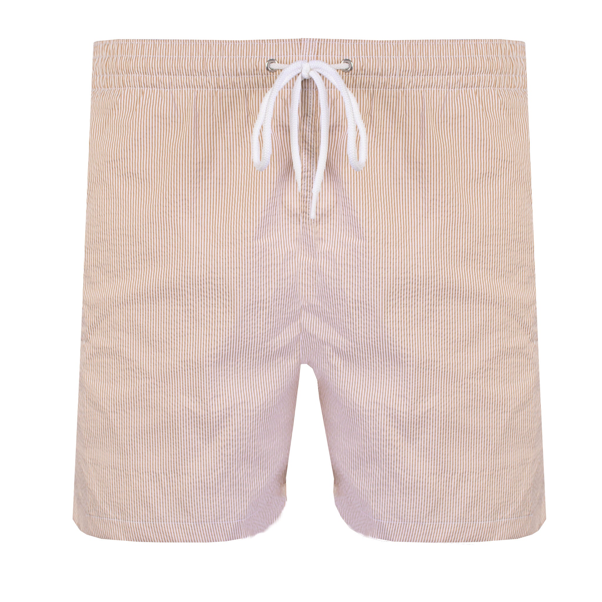 Beige Striped Swim Short - m