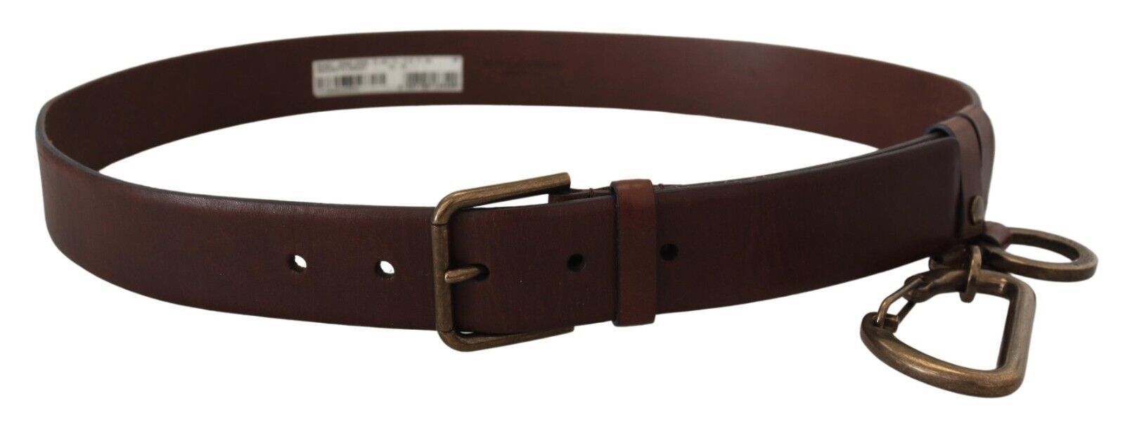 Brown Leather Gold Metal Buckle Carabiner Belt - 90-cm-36-inches