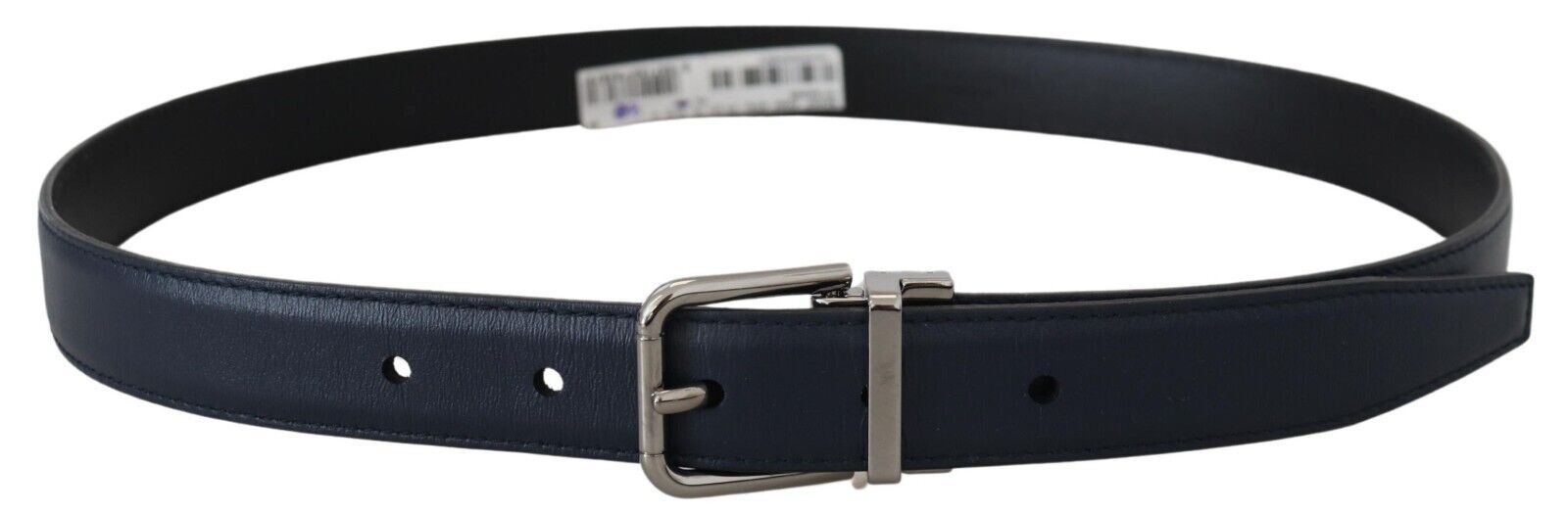 Blue Calf Leather Silver Tone Metal Buckle Belt - 80-cm-32-inches