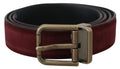Brown Calf Leather Antique Metal Buckle Men - 90-cm-36-inches