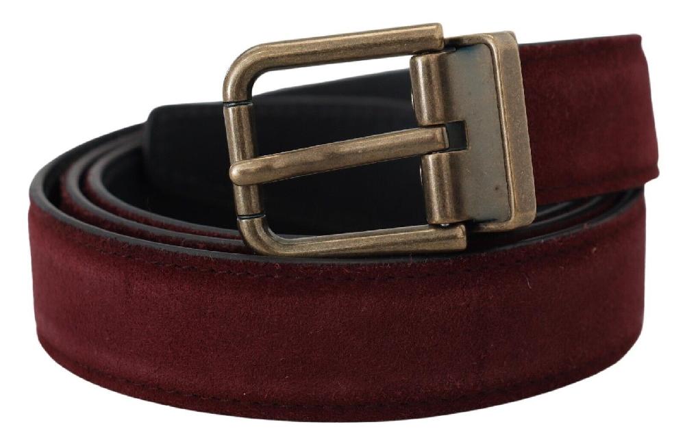 Brown Calf Leather Antique Metal Buckle Men - 90-cm-36-inches