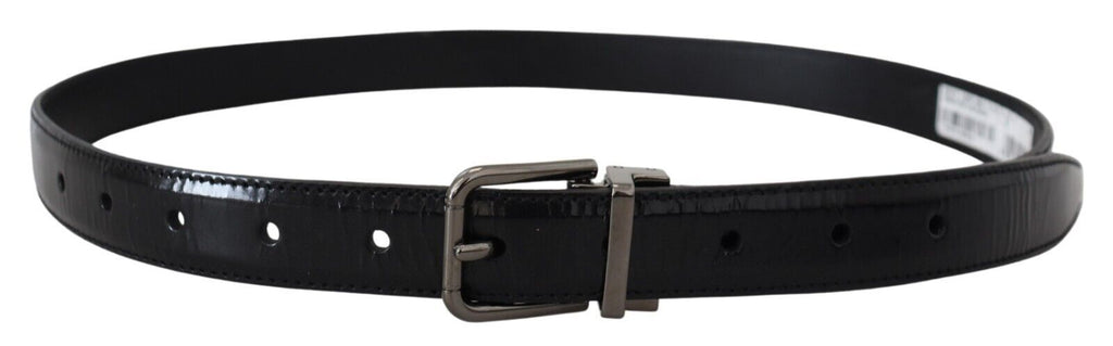 Black Leather Silver Tone Metal Buckle Men Belt - 90-cm-36-inches
