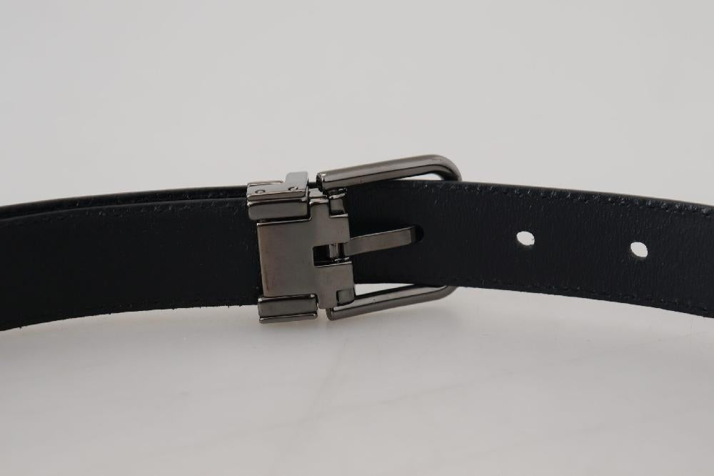 Black Leather Silver Tone Metal Buckle Men Belt - 90-cm-36-inches