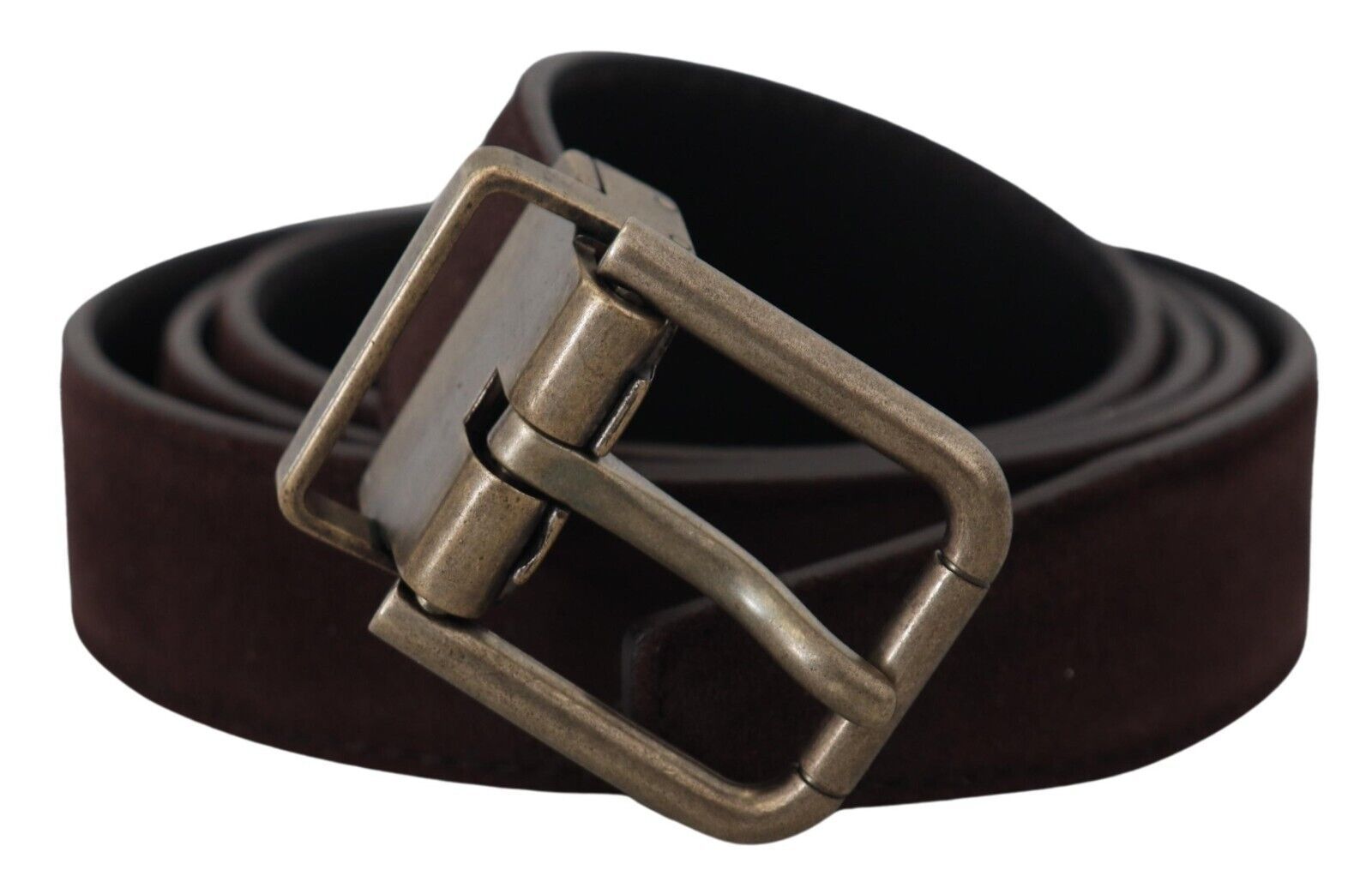 Dark Brown Leather Antique Metal Buckle Men Belt - 85-cm-34-inches