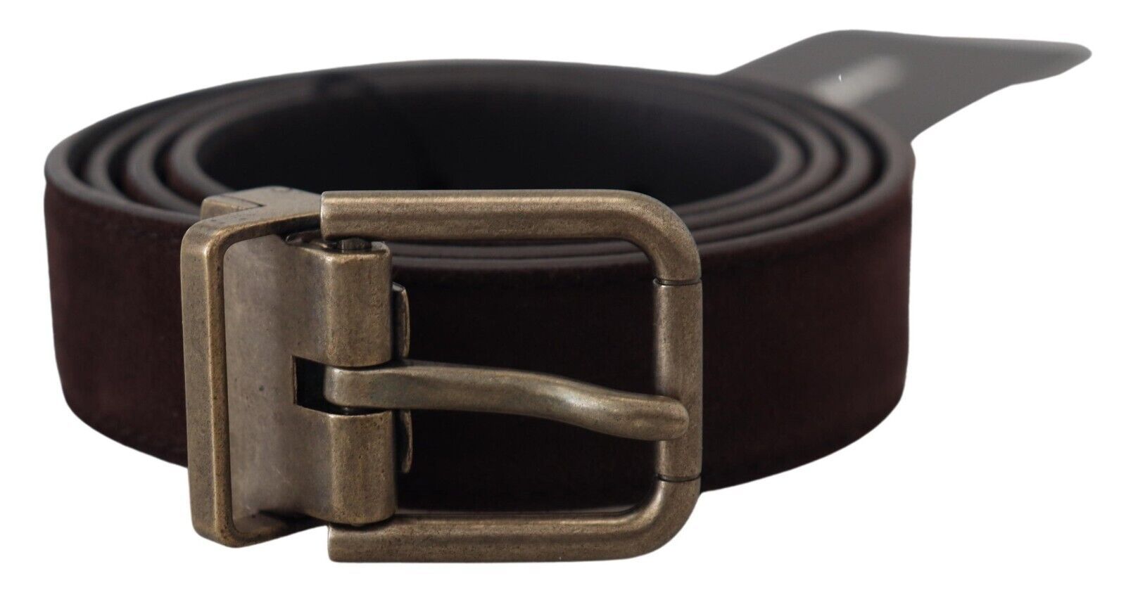 Dark Brown Leather Antique Metal Buckle Men Belt - 85-cm-34-inches